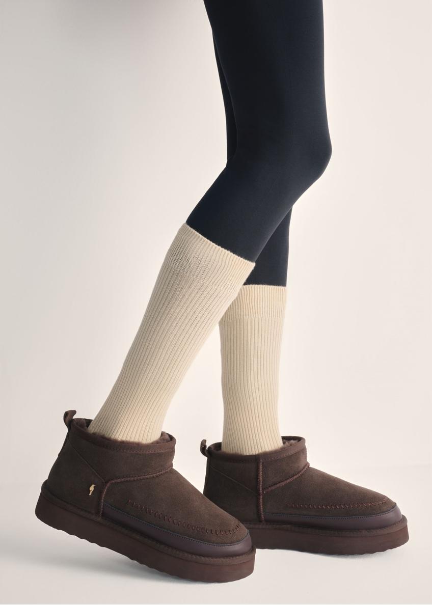 Brown women's snow boots BUTYD-1220-1I(Z26)