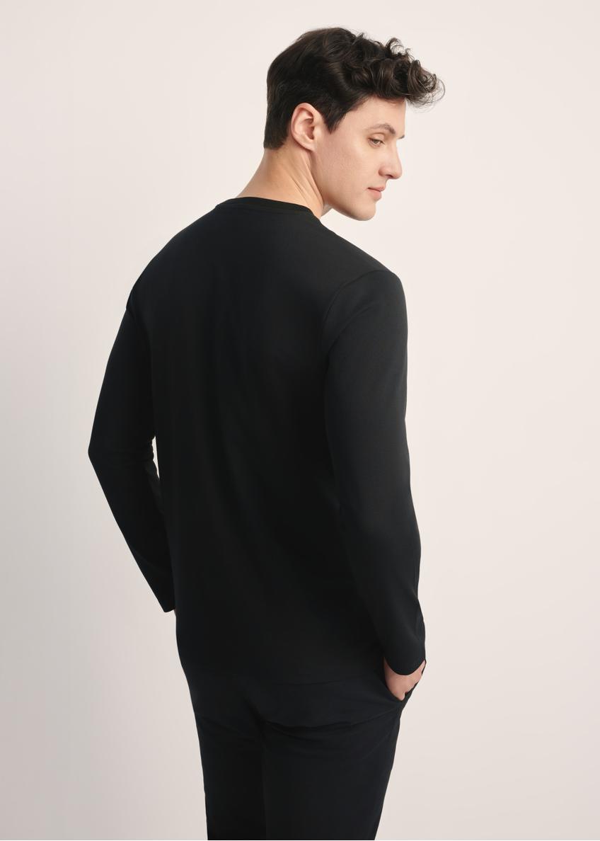 Black men's long sleeve blouse LSLMT-0008-99(Z25)