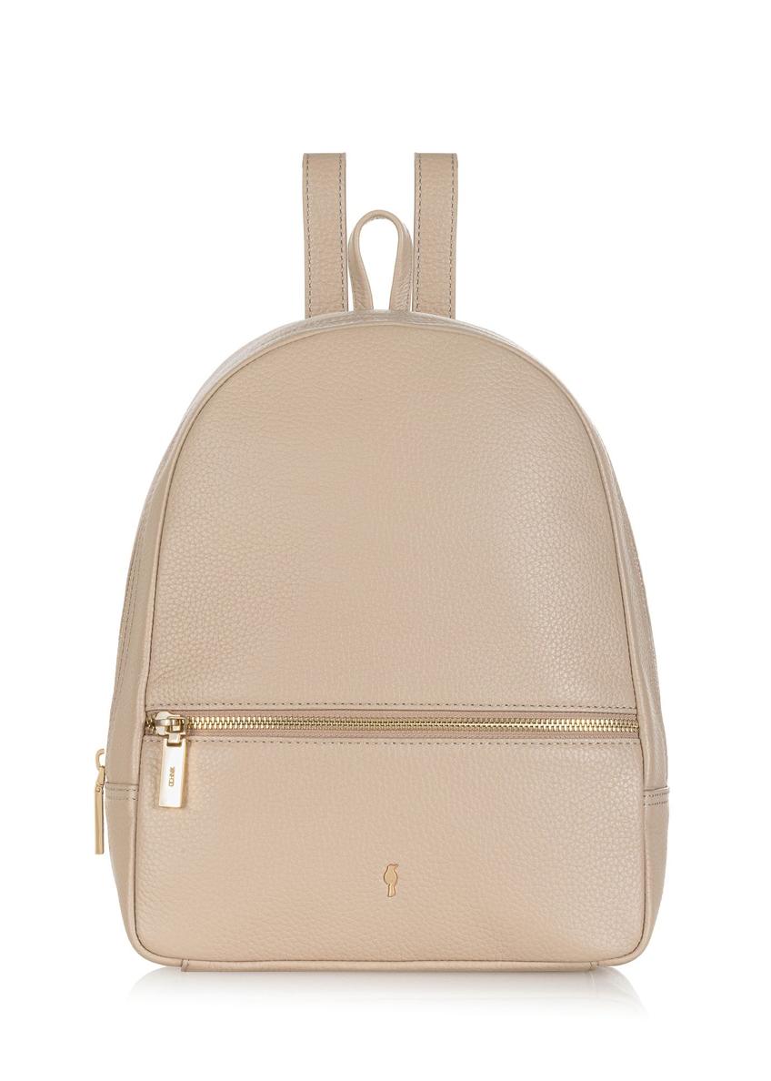 Beige leather women's backpack TORES-0898C-80(W25)-10