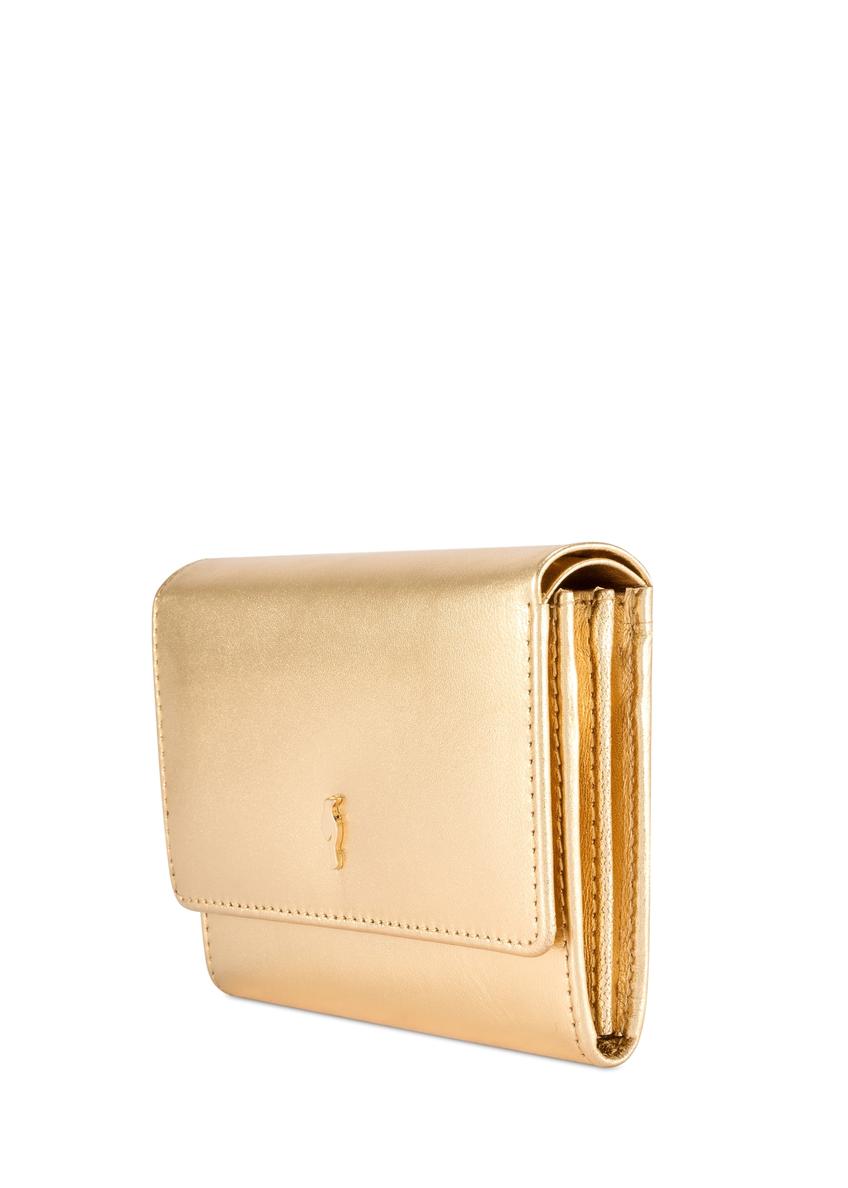 Women's gold leather wallet PORES-0959-2X(W26)