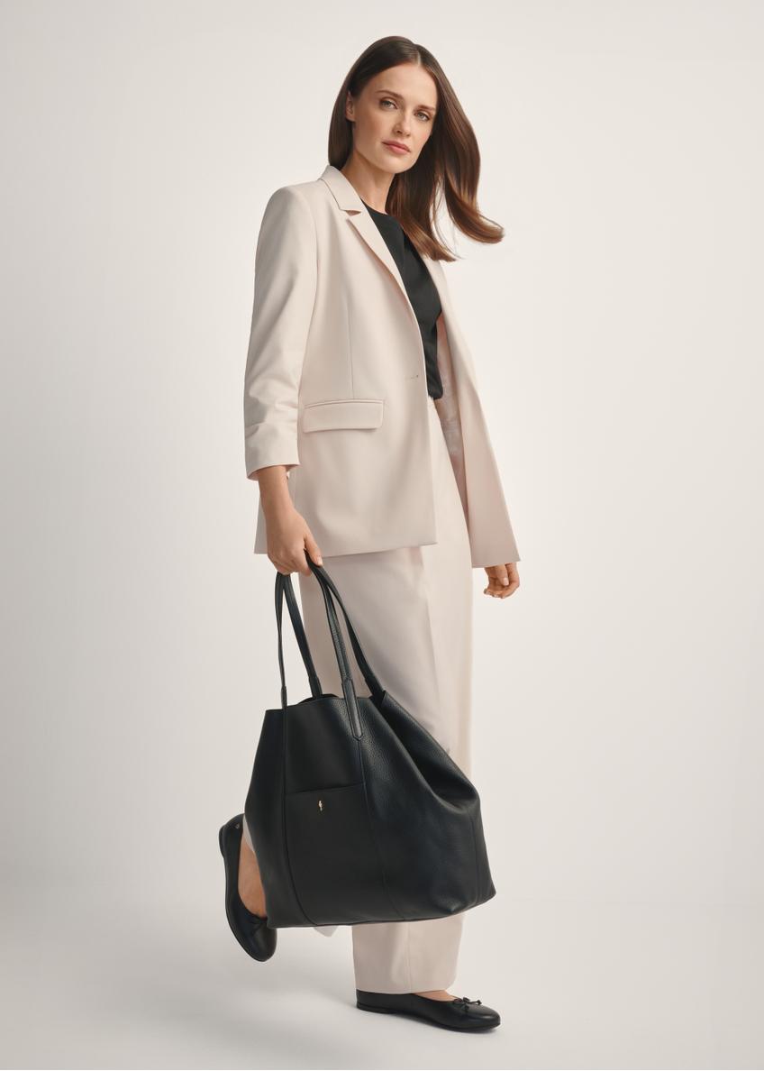 Black large leather shopper bag TORES-1212-9I(W26)