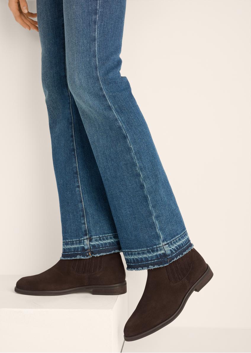 Dark brown suede women's Chelsea boots BUTYD-1279-1I(Z26)