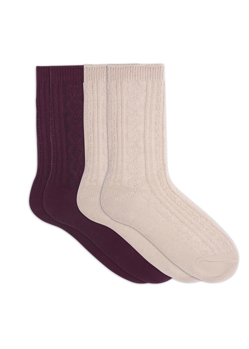 Set of women's long socks ZESDT-0040-4D(Z26), product view from the front on a white background.