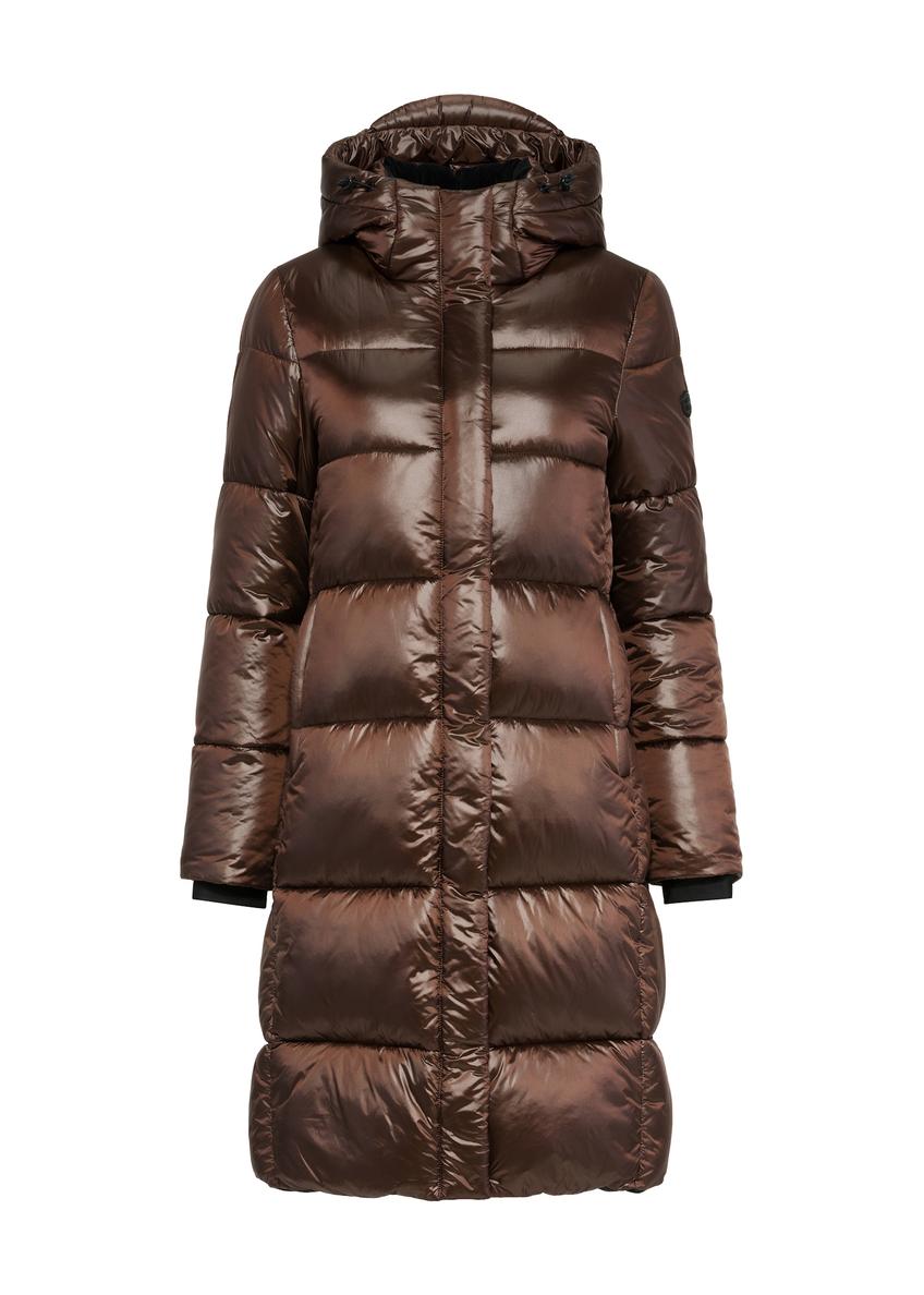 Brown long winter women's jacket KURDT-0531-89(Z25)