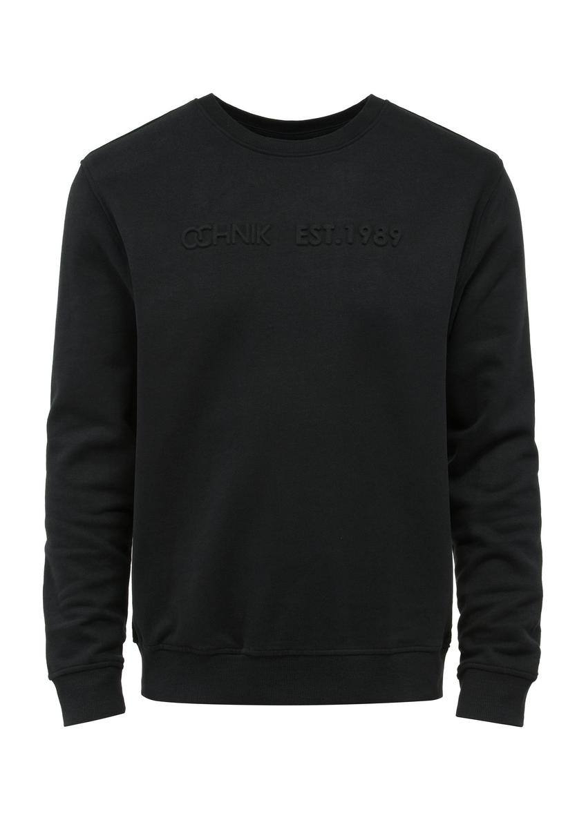 Black men's sweatshirt without hood BLZMT-0066-99(Z24)-01