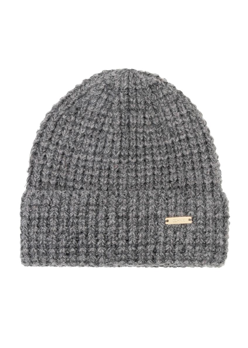 Gray women's wool hat CZADT-0204-95(Z25), front product view on white background.