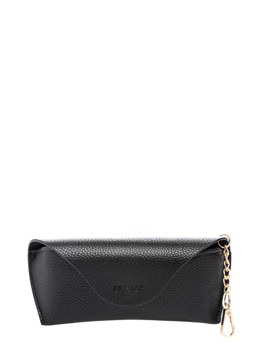 Black glasses case POREC-0435-99(W26), front product view on white background.