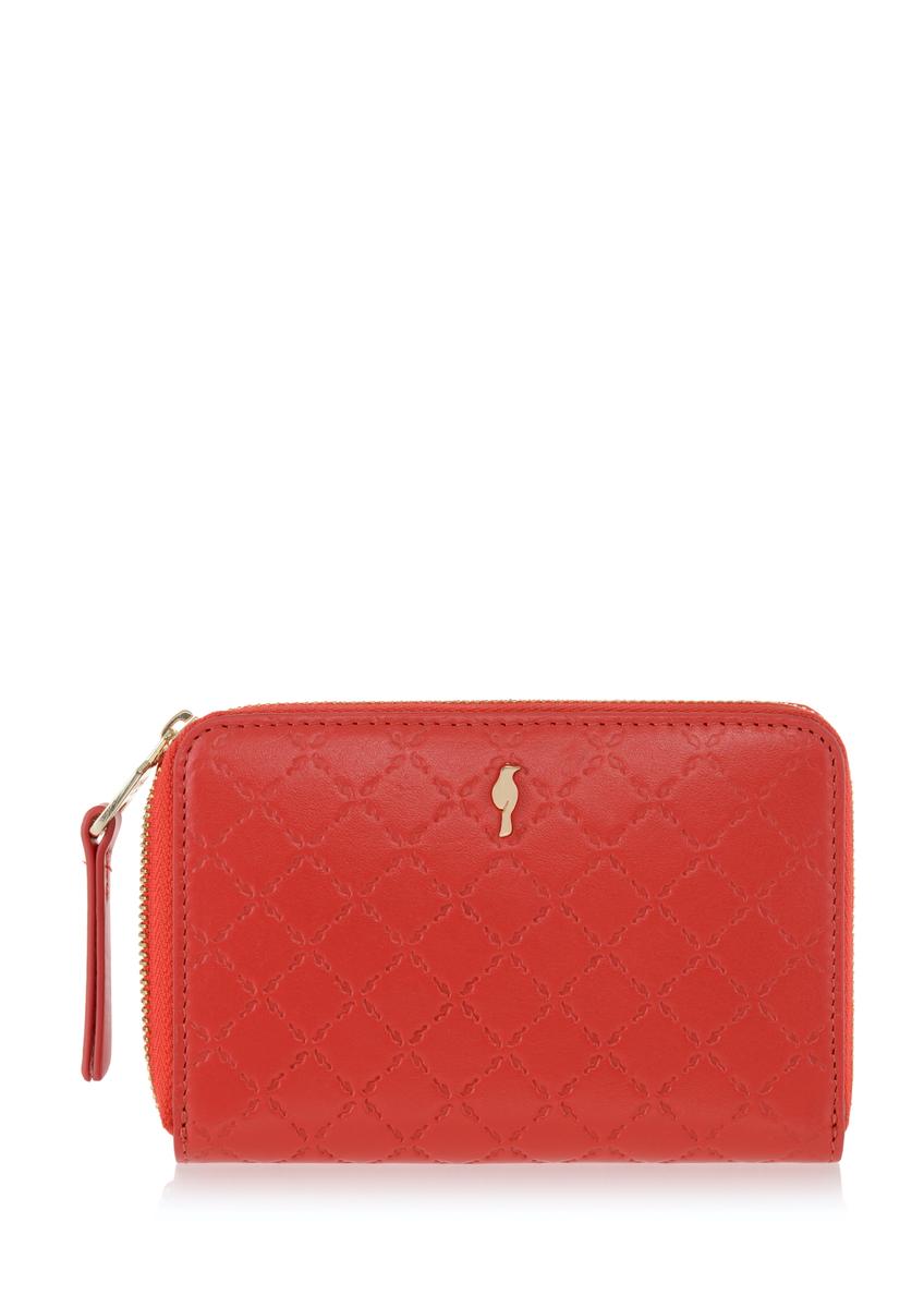 Women's red leather wallet PORES-0836A-42(W23)-06