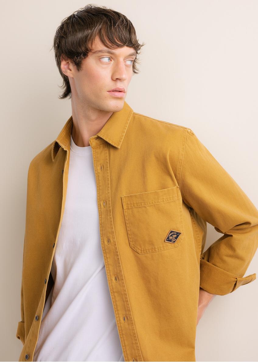 Men's mustard shirt KOSMT-0374-2D(Z26)