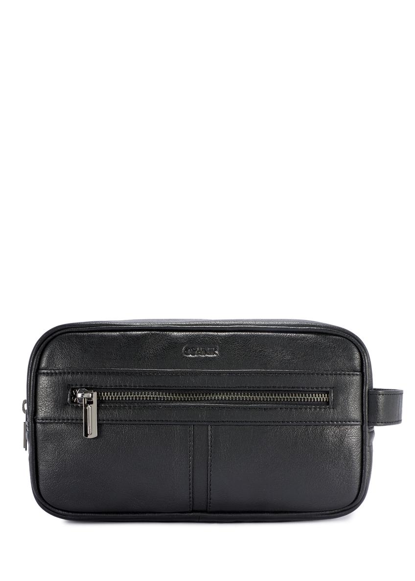 Black leather men's cosmetic bag TORMS-0490-99(W26)