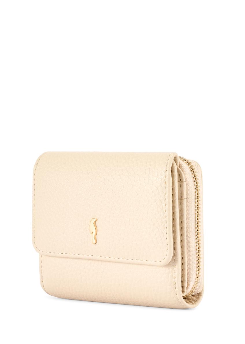 Small cream leather women's wallet PORES-0802R-0B(W26)