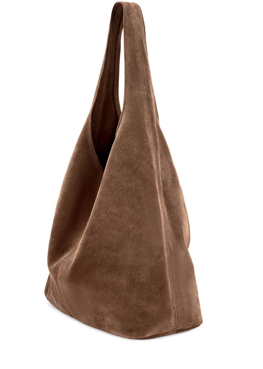 Dámska hnedá semišová nákupná taška TORES-1177-1I(W26)