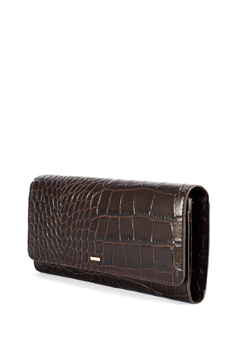 Brown women's croco wallet PORES-0954-89(W25)