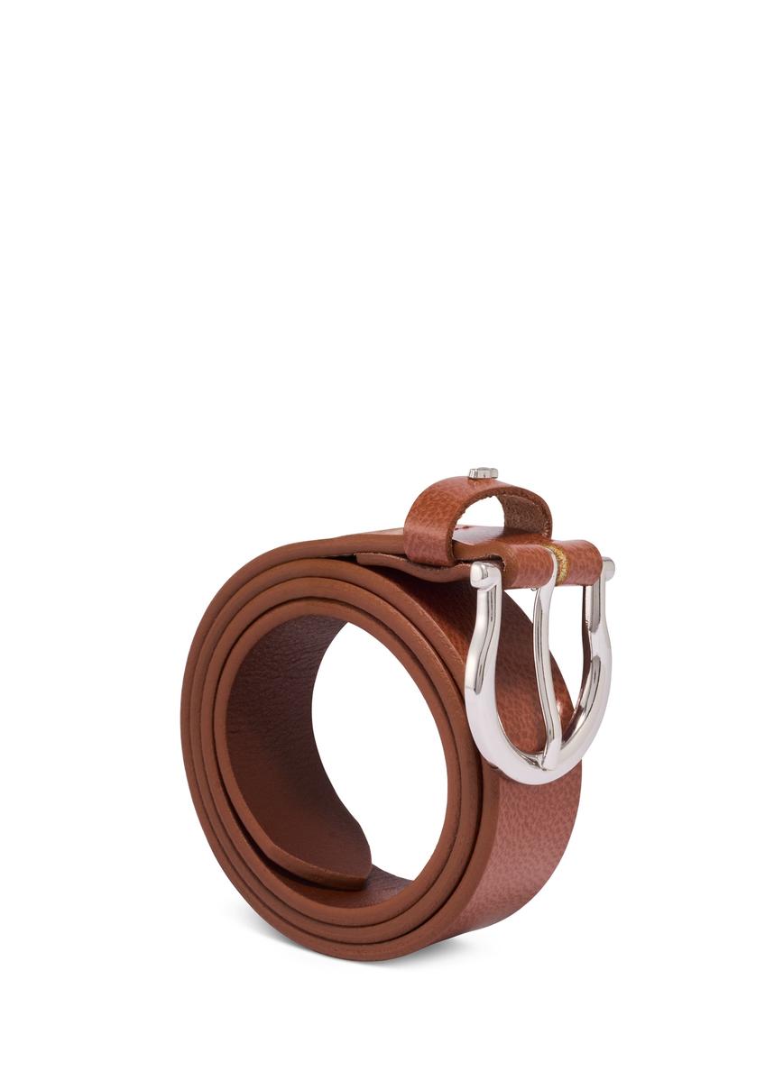Women's leather belt in cognac color PASDS-0274-1F(Z26)