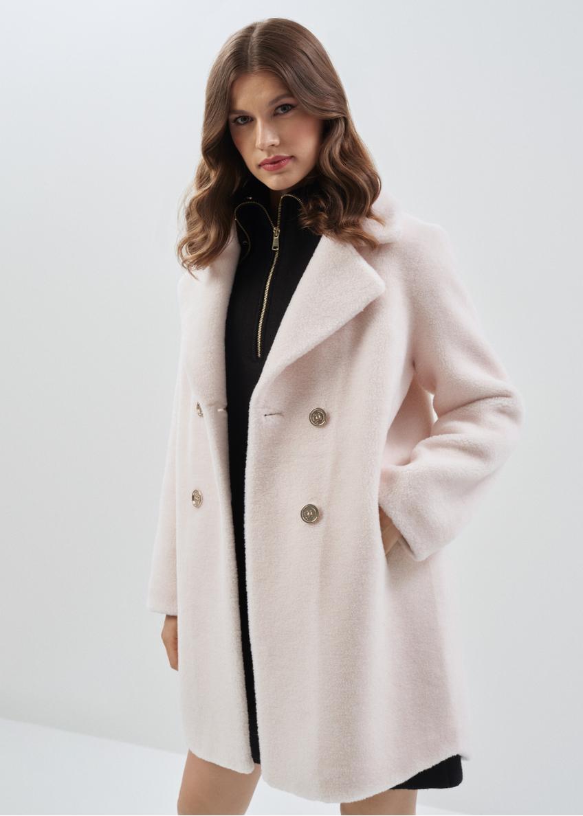 Women's double-breasted wool fur coat FUTDW-0020-12(Z23)-01