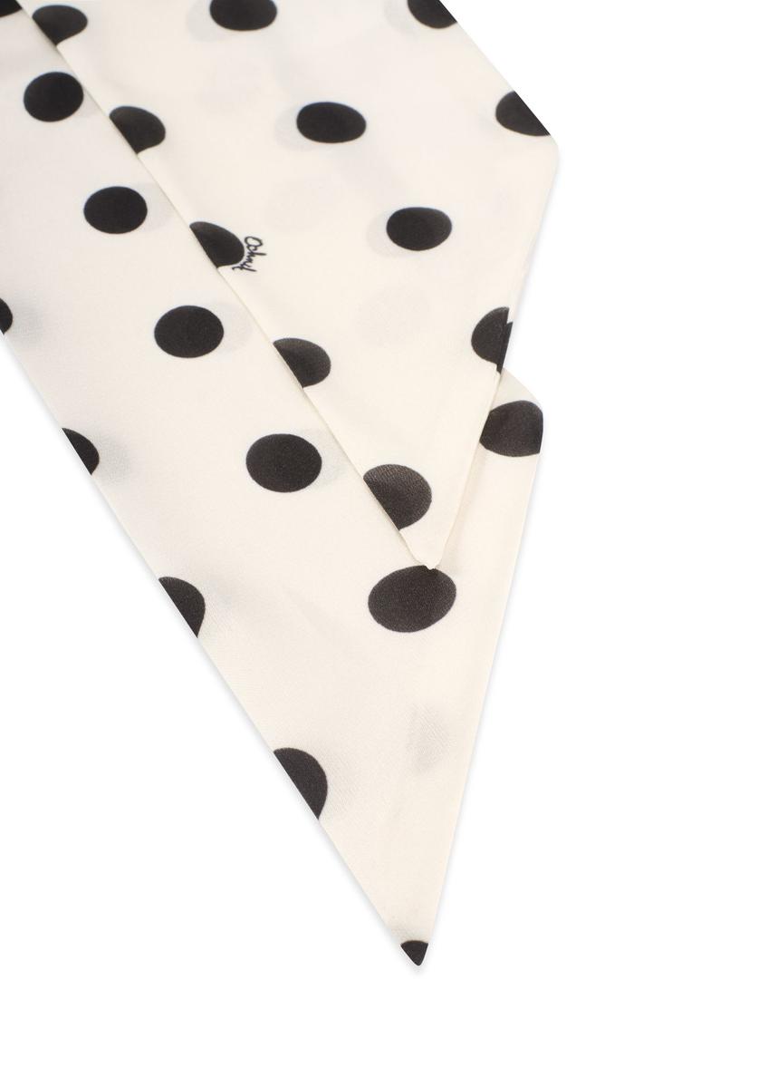 Cream polka dot women's scarf SZADT-0187-0P(W26)