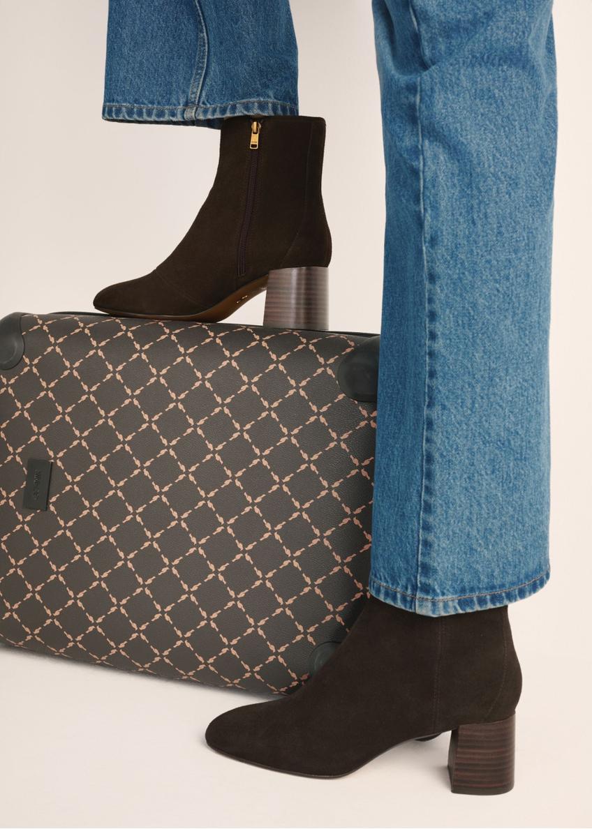 Dark brown suede high-heeled ankle boots BUTYD-1218-1I(Z26)