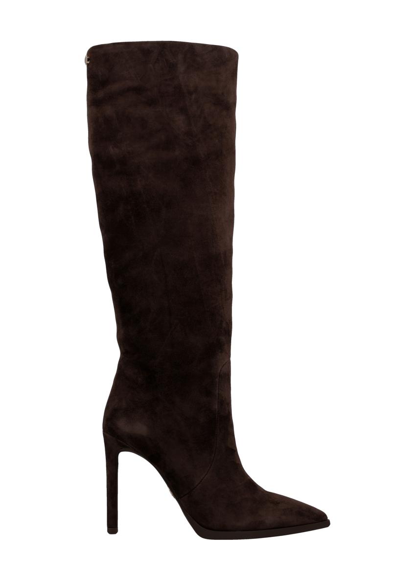 Dark brown suede women's boots BUTYD-1208-1I(Z26)