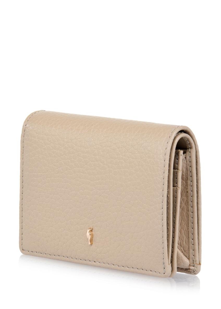 Beige leather women's wallet with RFID protection PORES-0807RFID-82(W24)