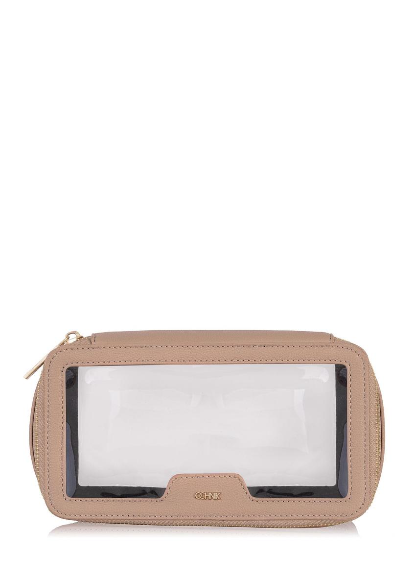 Beige transparent women's cosmetic bag TOREC-0900-81(W24)-06