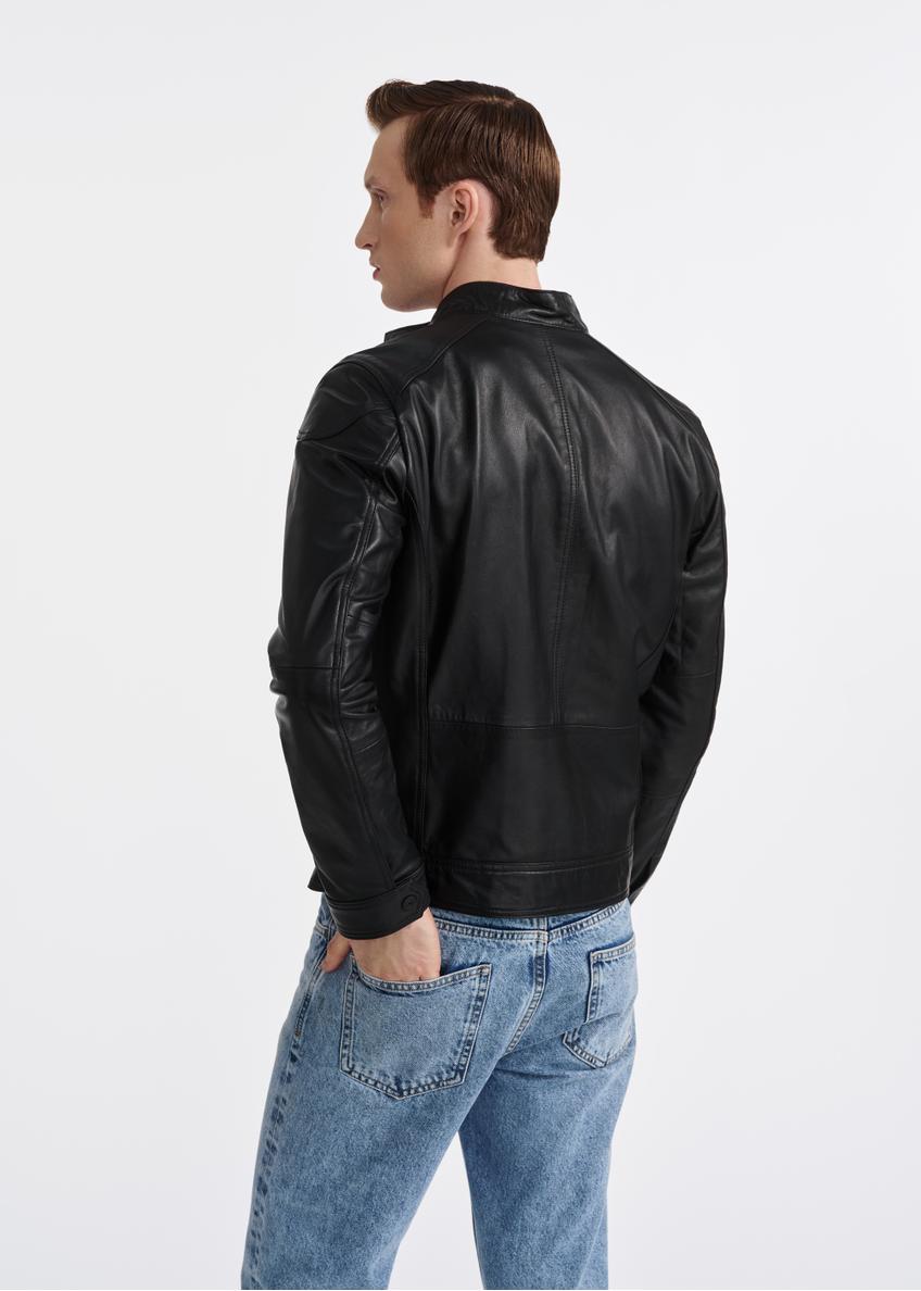 Men's leather jacket with stand-up collar KURMS-0301-1283(W25)