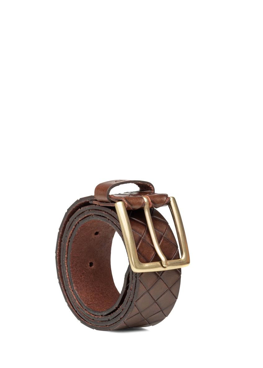 Men's brown leather belt PASMS-0278-1I(W26)