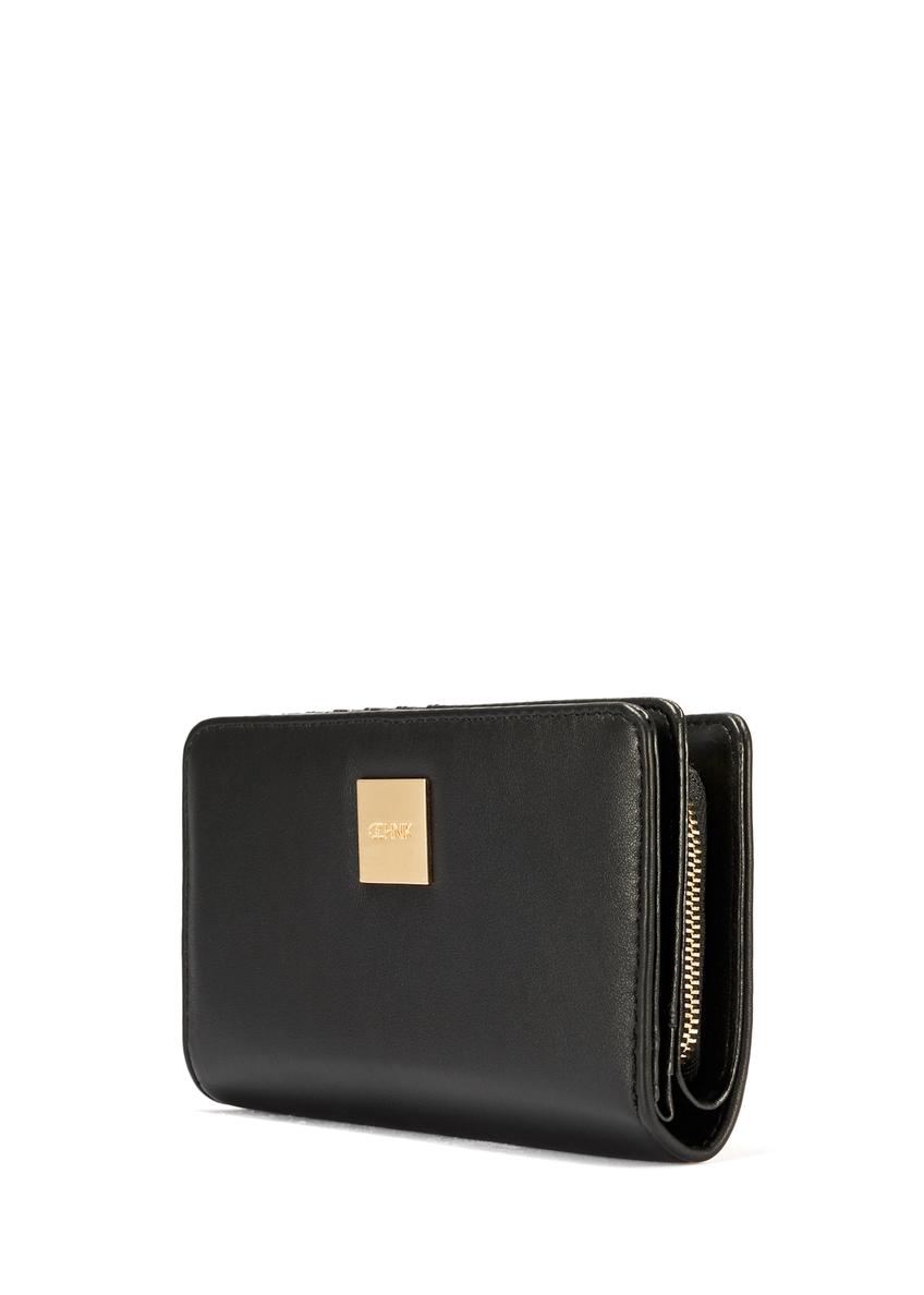 Black women's wallet with logo POREC-0362A-99(W25)