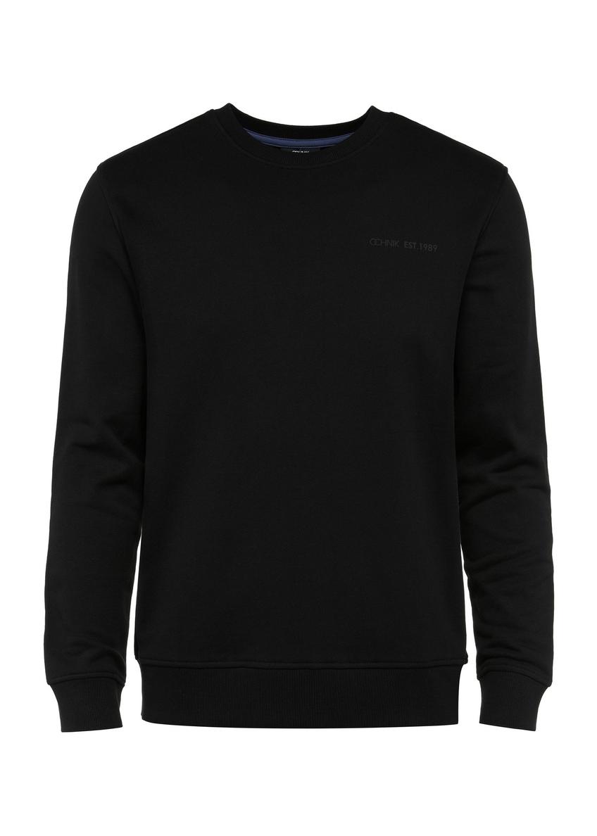 Black men's sweatshirt without hood BLZMT-0070-99(W25)