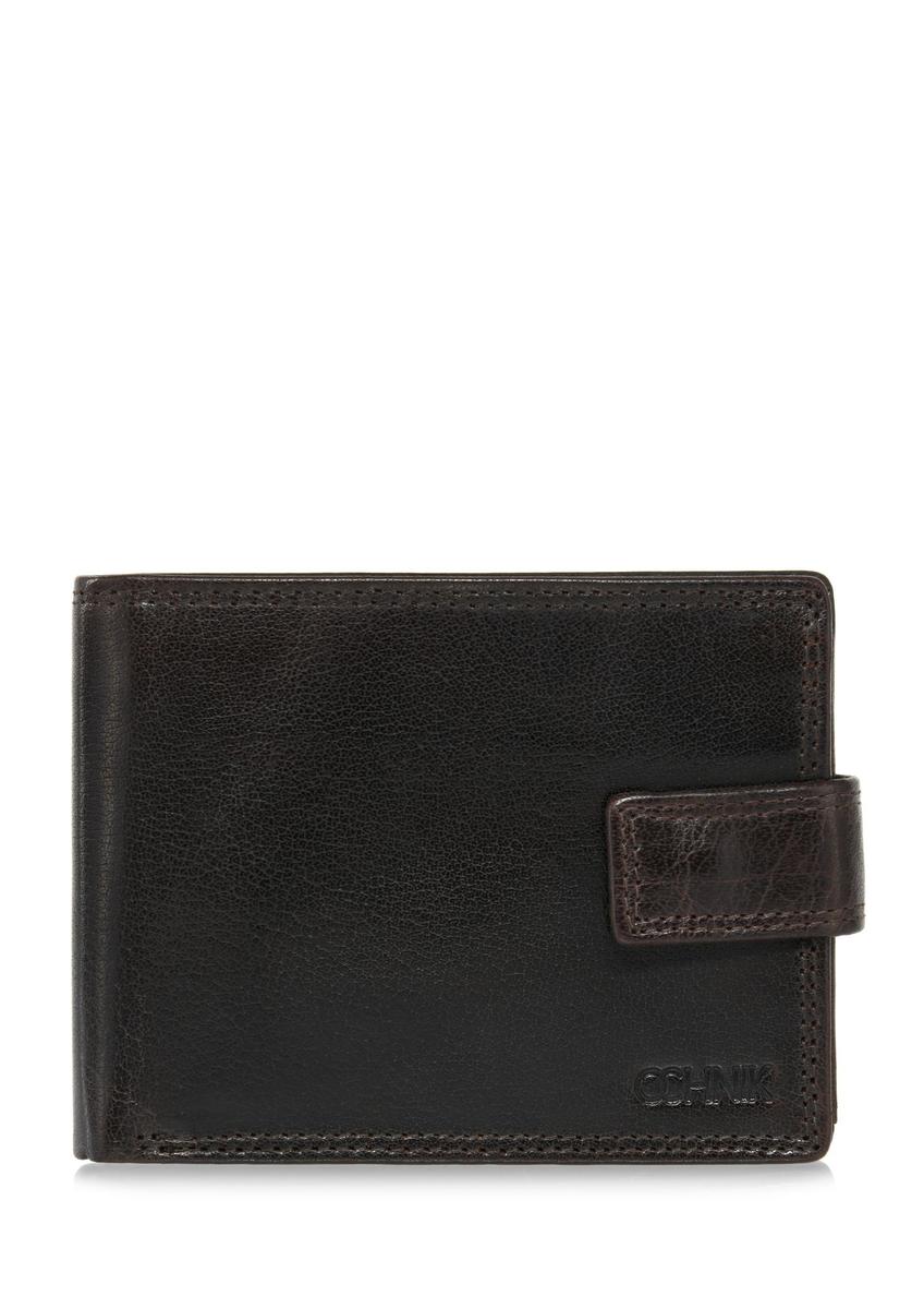 Leather clasp brown men's wallet PORMS-0553-89(W24)-08