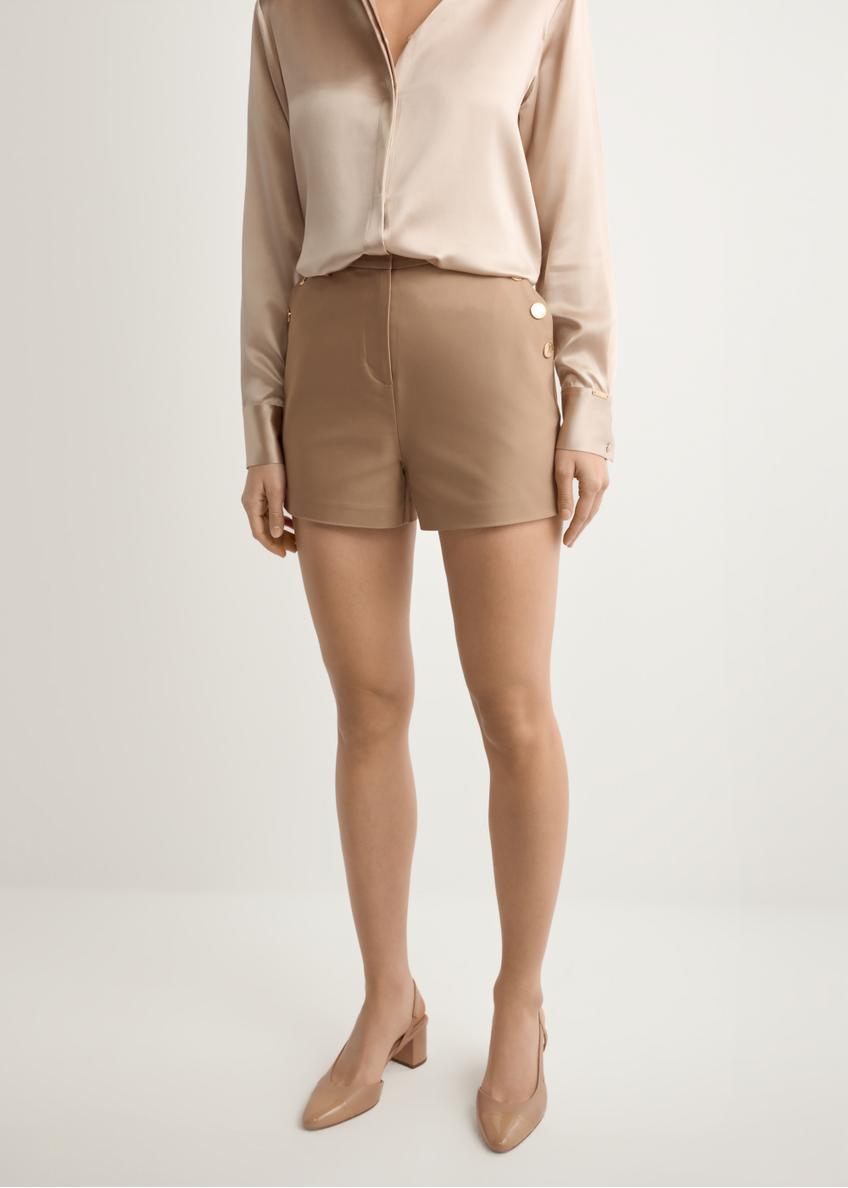 Women's elegant camel shorts SZODT-0018-1D(W26)