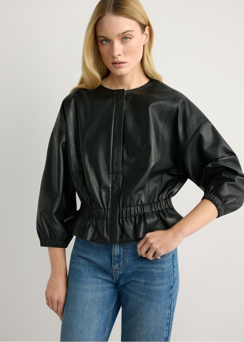 Black women's leather jacket KURDS-0570-99(W26)