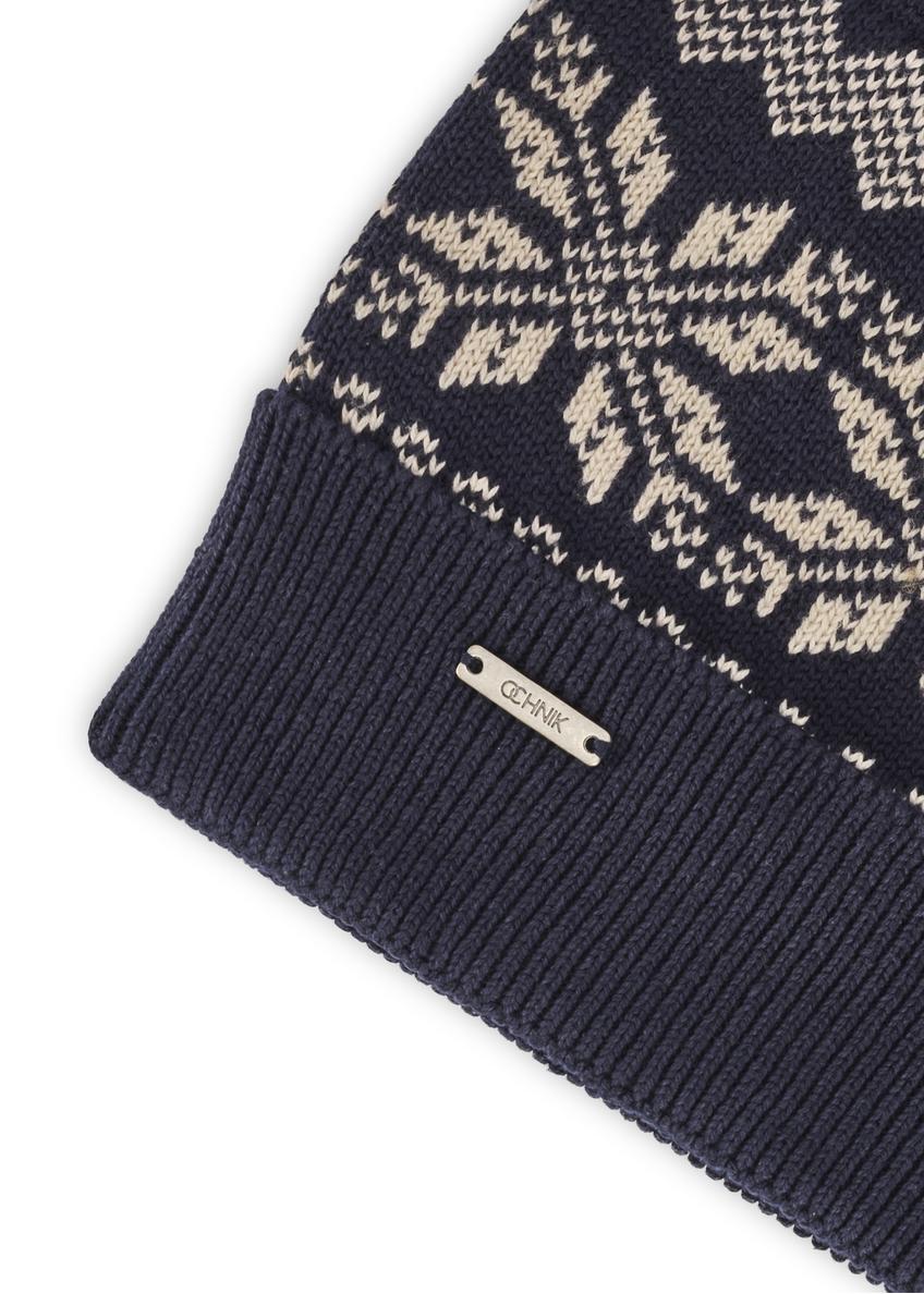 Navy blue cotton men's cap CZAMT-0090-69(Z25)