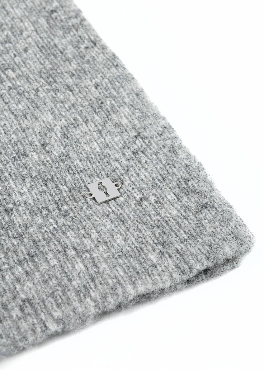 Gray women's scarf with a wool blend SZADT-0202-9B(Z26)