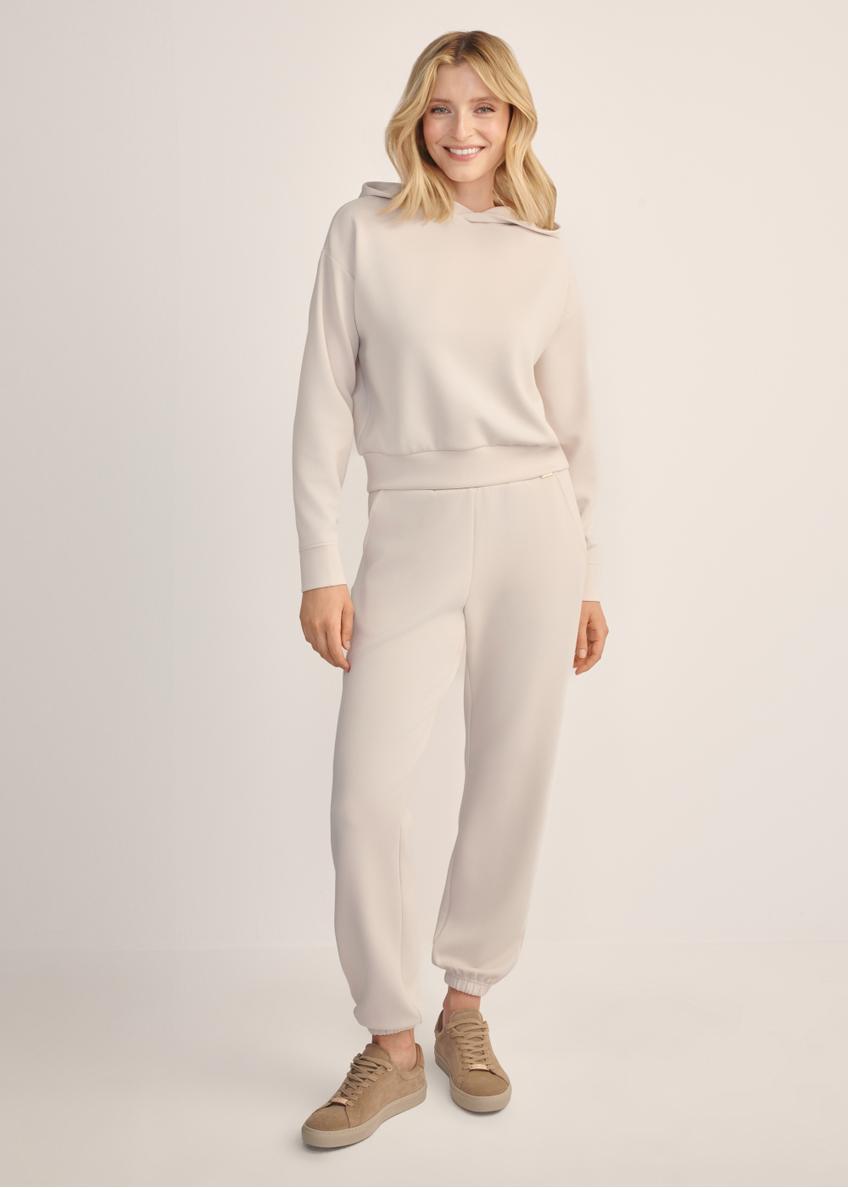 Light beige women's hoodie BLZDT-0118-80(Z25)