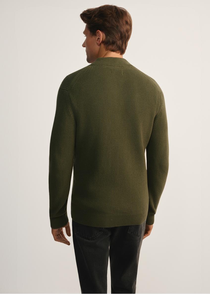 Men's khaki sweater with zipper SWEMT-0176-55(Z25)