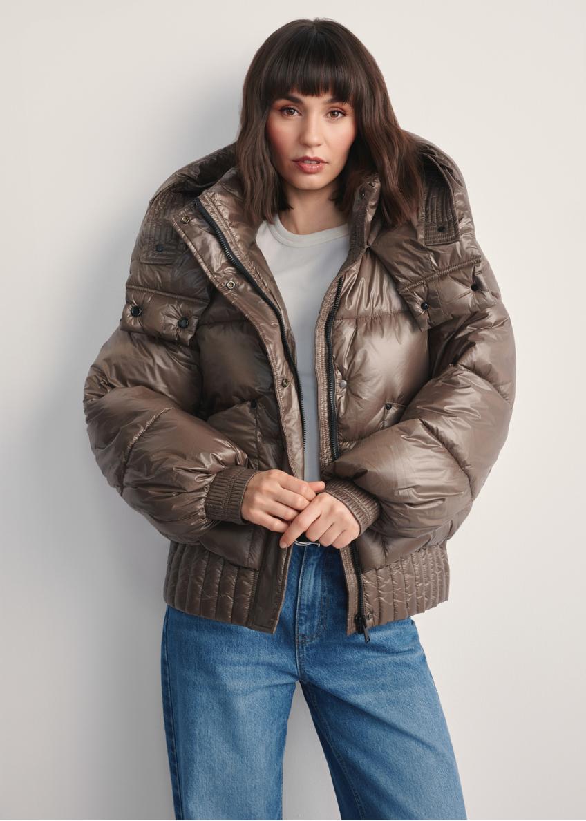 Short brown women's jacket KURDT-0608-82(Z25)