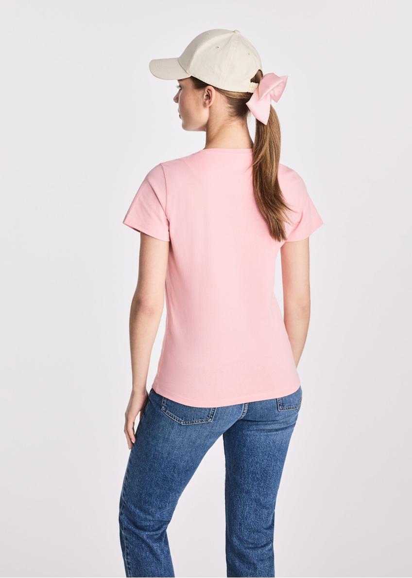 Pink women's t-shirt with logo TSHDT-0133-34(W25)