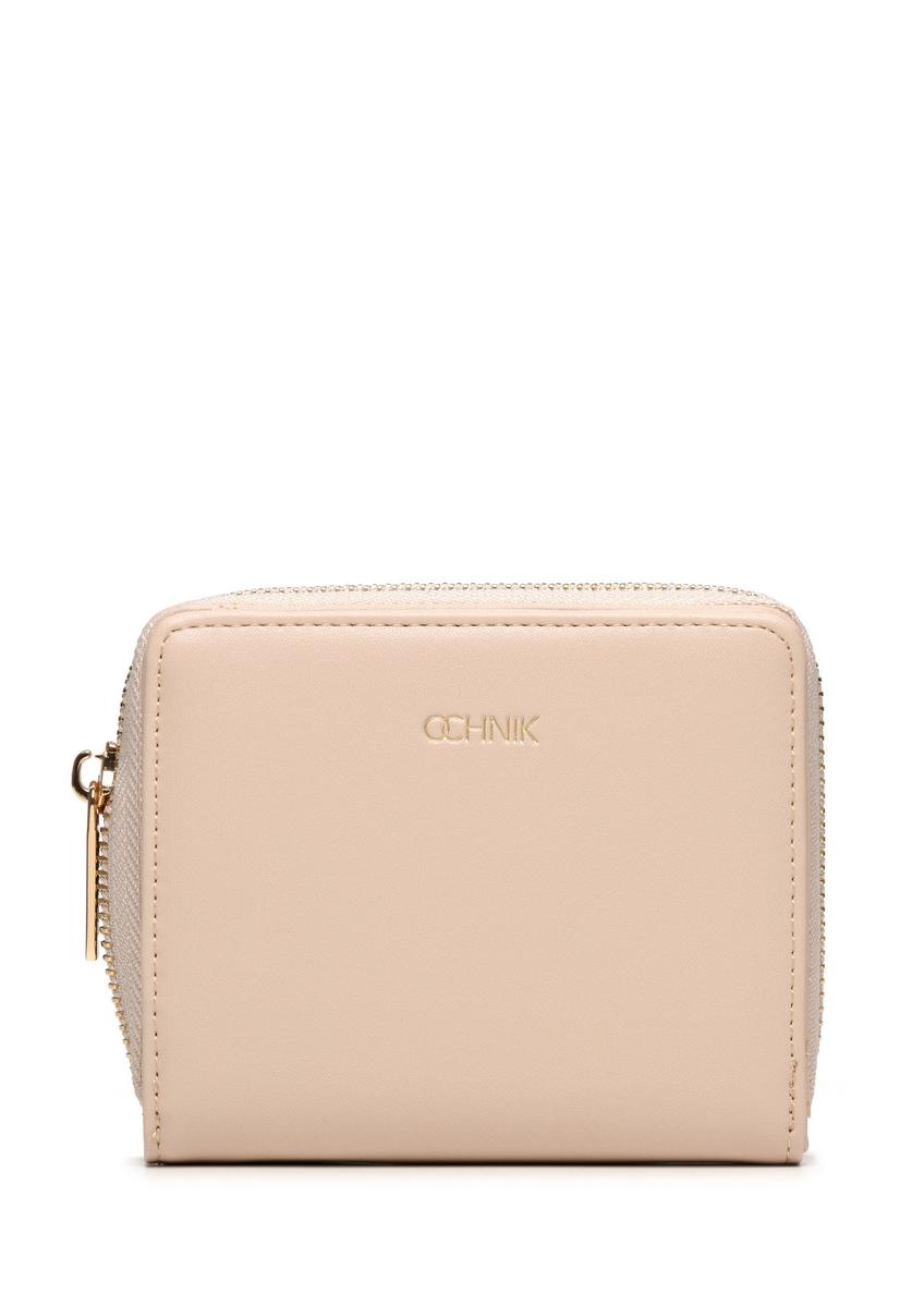 Beige small women's wallet POREC-0399A-1B(Z26) - front product view, on white background.
