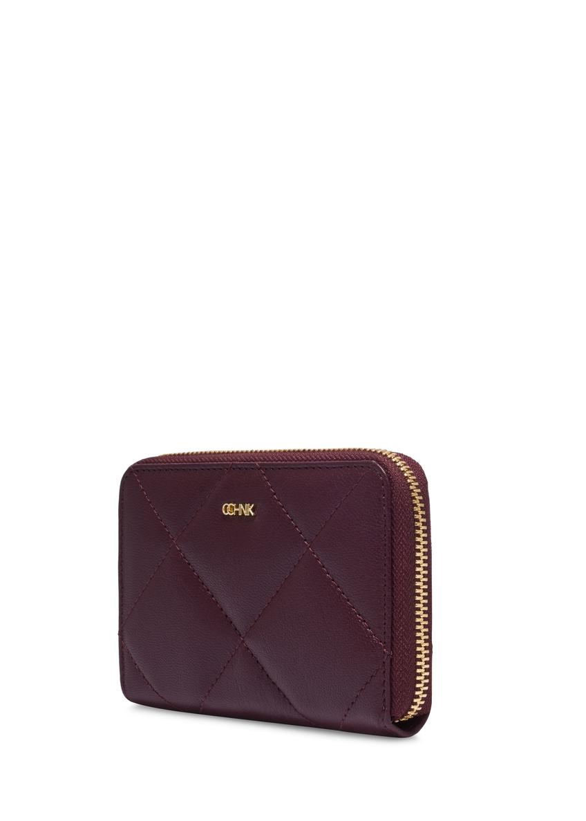 Burgundy Quilted Leather Women's Wallet PORES-1008-4D(Z26)