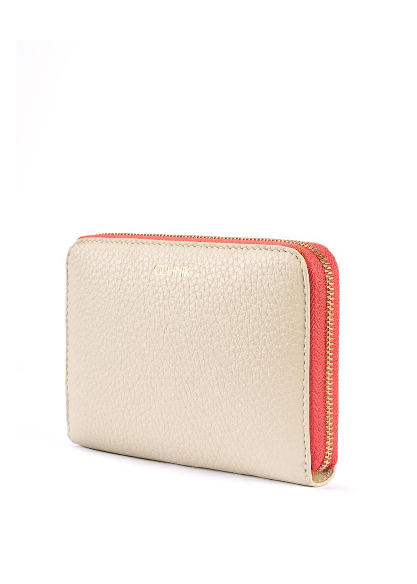 Cream women's wallet made of genuine leather PORES-0944F-16(W25)