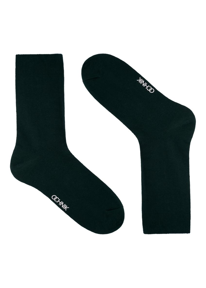 Green men's cotton socks SKAMT-0207-8C(Z26), product view from the front on a white background.