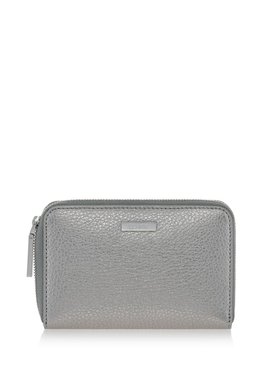 Women's silver leather wallet PORES-0836-92(W23)-06