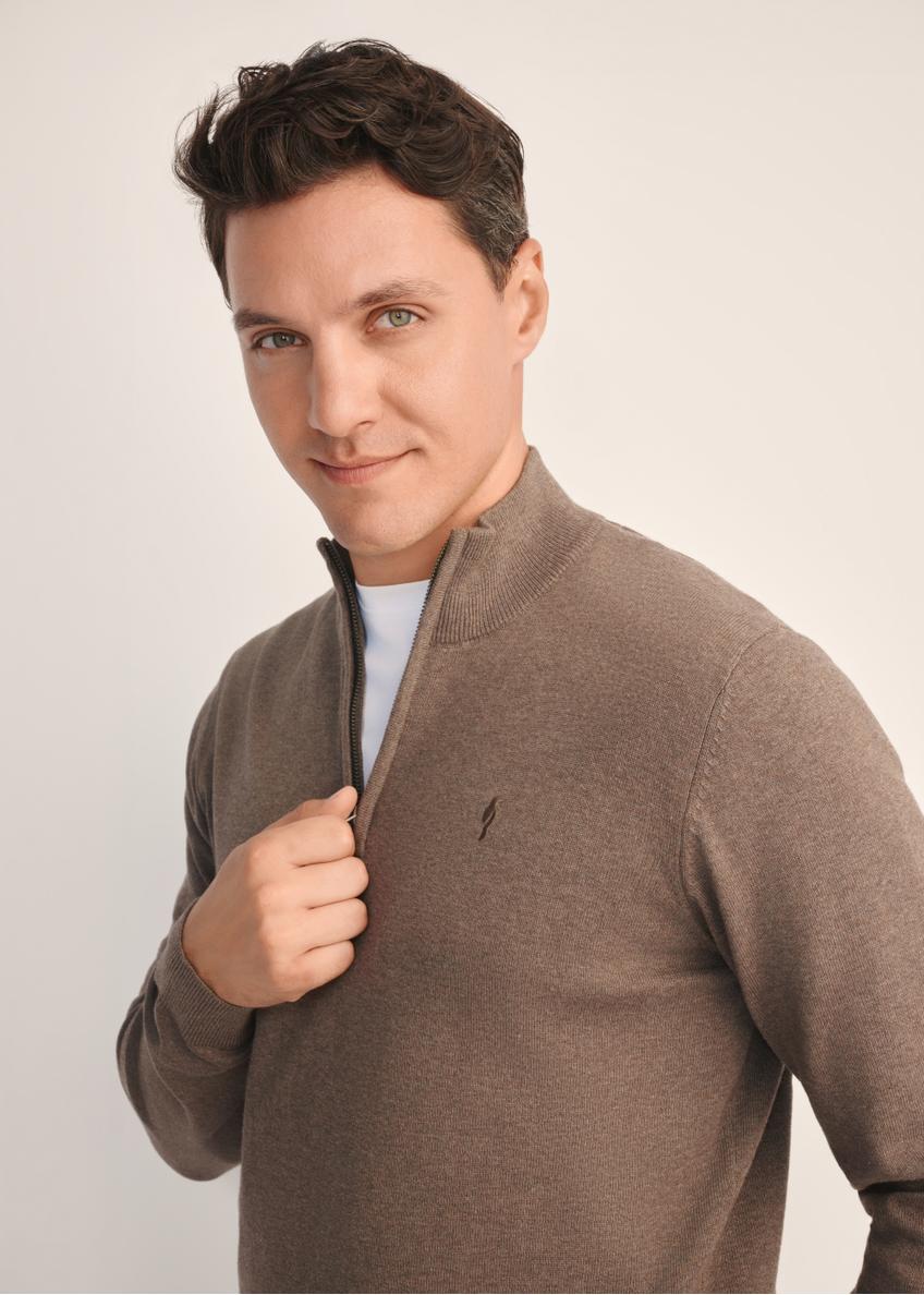 Brown men's sweater SWEMT-0174-90(Z25)
