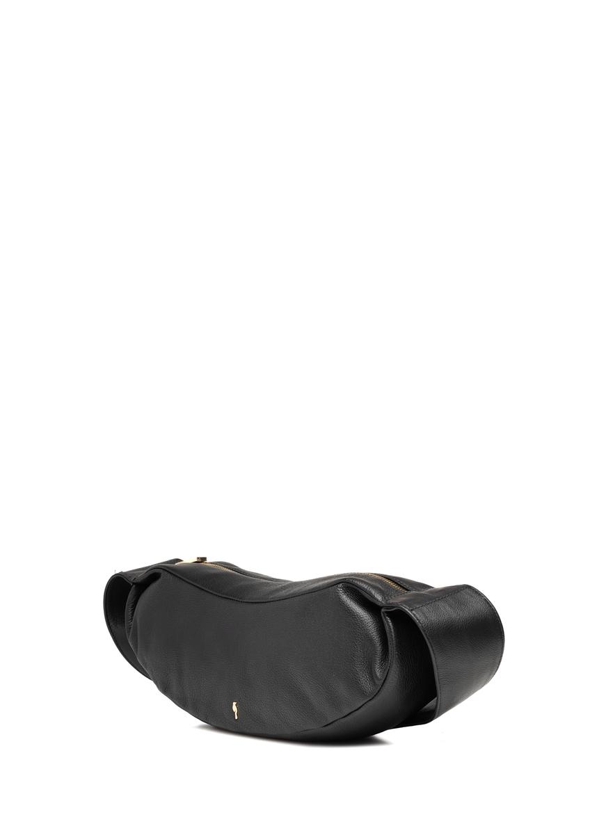 Black leather baguette-style handbag TORES-1238-99(W26)