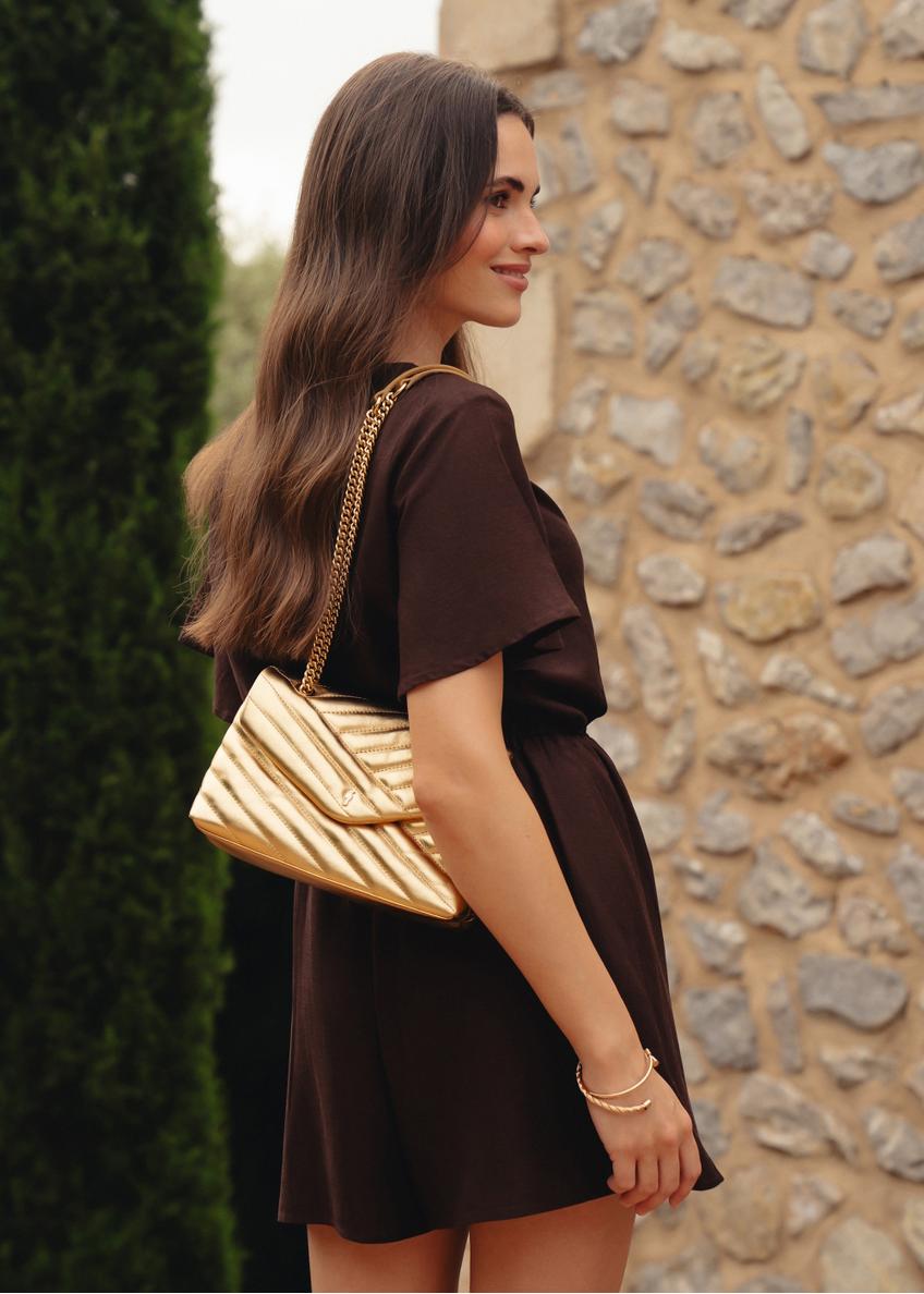 Brown short women's jumpsuit KOBDT-0008-89(W25)