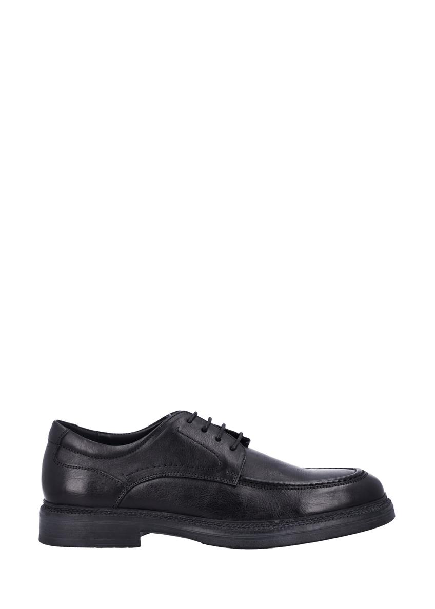 Men's black leather shoes BUTYM-0565-99(Z26), side view of the product on a white background.