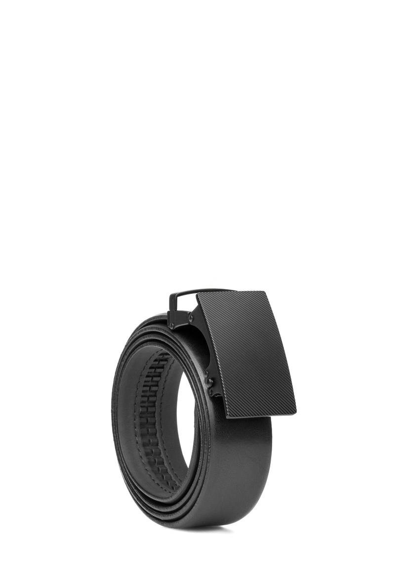Leather black men's belt PASMS-0269-99(W26)