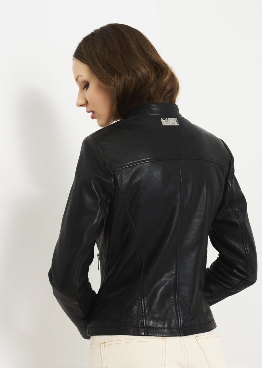 Women's black jacket with zipper KURDS-0345-5427(W23)