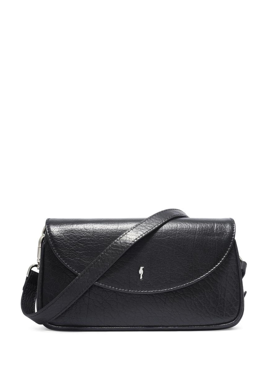 Classic black leather women's handbag TORES-1371-99(Z26), front product view on white background.