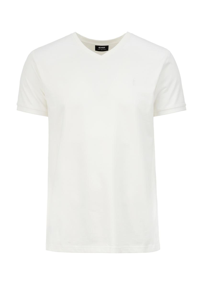 White basic T-shirt for men with logo TSHMT-0088-11(W26)
